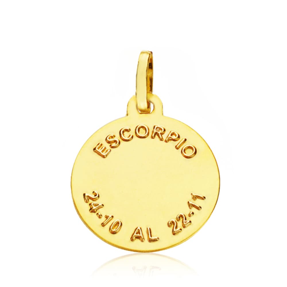 18K PLACA HOROSCOPO ORO AMARILLO ESCORPIO 16 MM