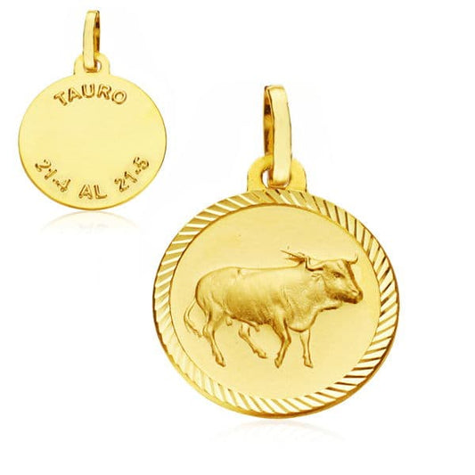 Horoscopo Disco 20 Mmtauro de oro amarillo 9K