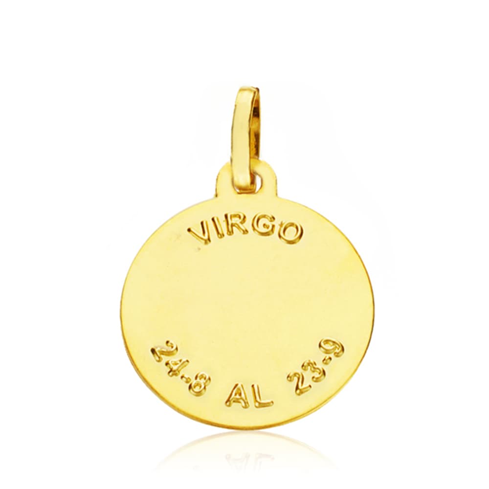 18K PLACA HOROSCOPO ORO AMARILLO VIRGO 16 MM
