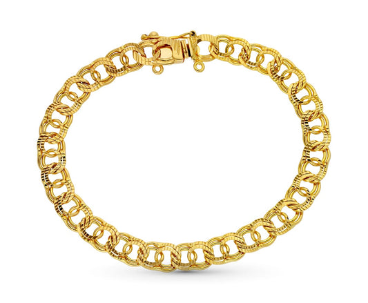 18K PULSERA ORO AMARILLO HUNGARA 20.5 CM 7 MM
