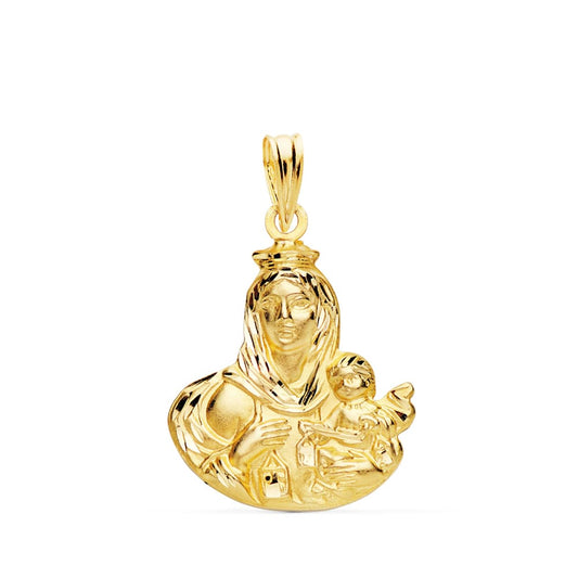 18K MEDALLA SILUETA VIRGEN ORO AMARILLO DEL CARMEN 20X17 MM