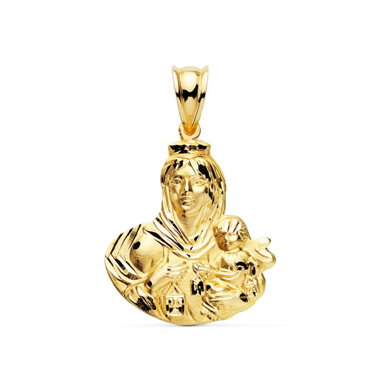 Medalla Silueta Virgen del Carmen 24 x 22 mm de oro amarillo 18K