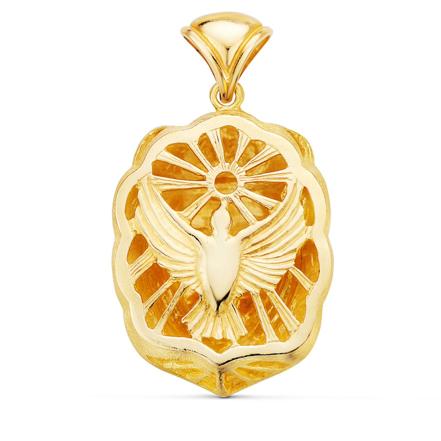 18K COLGANTE ORO AMARILLO ROSTRO VIRGEN DEL ROCIO 35X25 MM