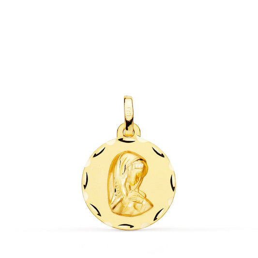 Medalla Virgen Niña 16 mm de oro amarillo 18K