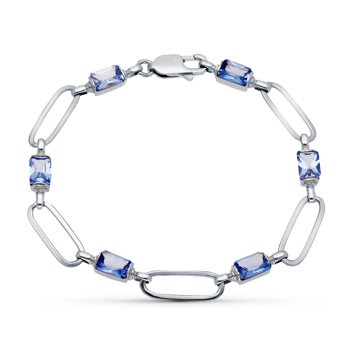 Pulsera Piedras 19,5 cm de oro blanco 18K