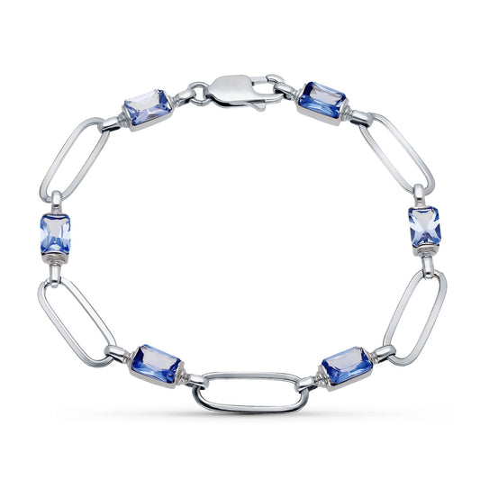 Pulsera Piedras 19,5 cm de oro blanco 18K