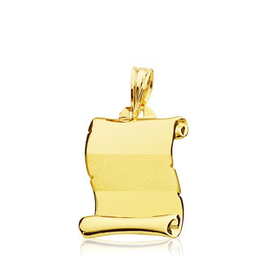 9K COLGANTE PERGAMINO ORO AMARILLO 20X14 MM