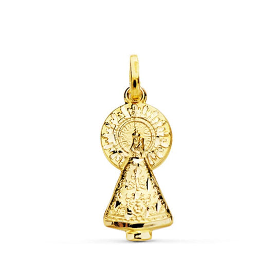 Medalla Virgen del Pilar Silueta 25 x 11 mm de oro amarillo 9K