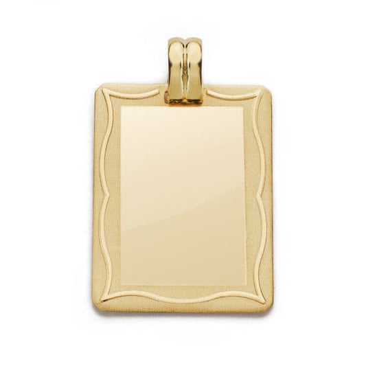 9K PLACA CHAPA MARCO ORO AMARILLO 28X20 MM