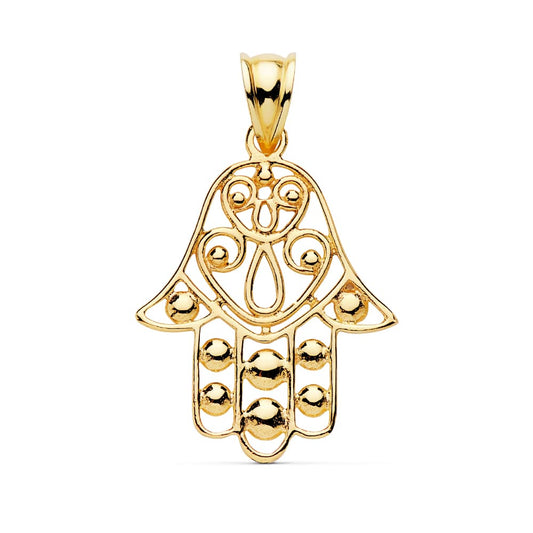 Colgante Amuleto Mano Fatima 27 x 23 mm de oro amarillo 18K