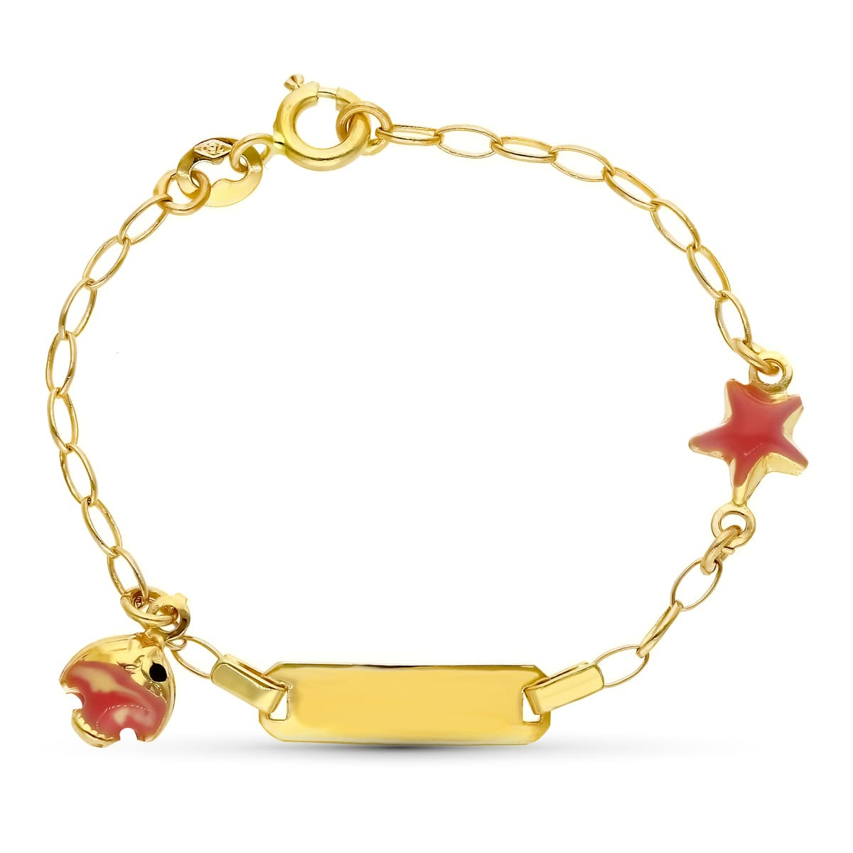 Esclava Pez y Estrella 13 cm de oro amarillo 18K