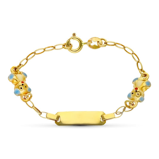 Esclava Pequeña 2 Oso S. de oro amarillo 18K