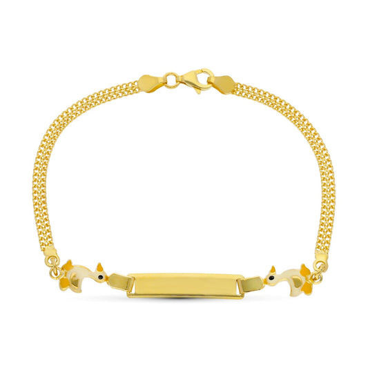 18K ESCLAVA ORO AMARILLO PATITOS 16CM