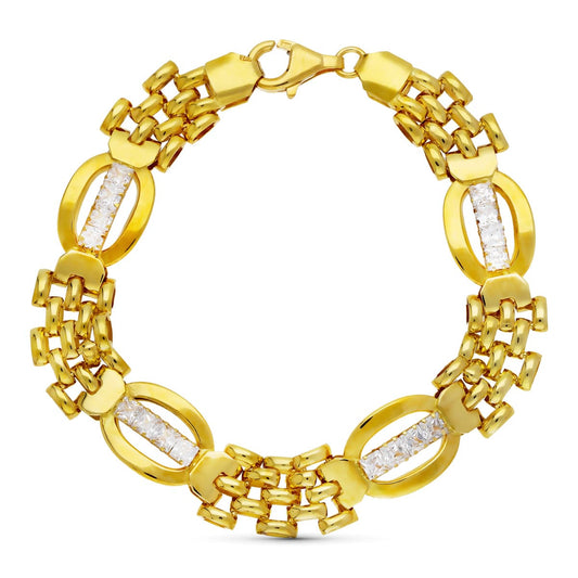 Pulsera Panter y Circonitas de oro amarillo 18K