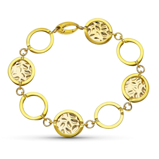 Pulsera Bicolor Greca Laser 18K