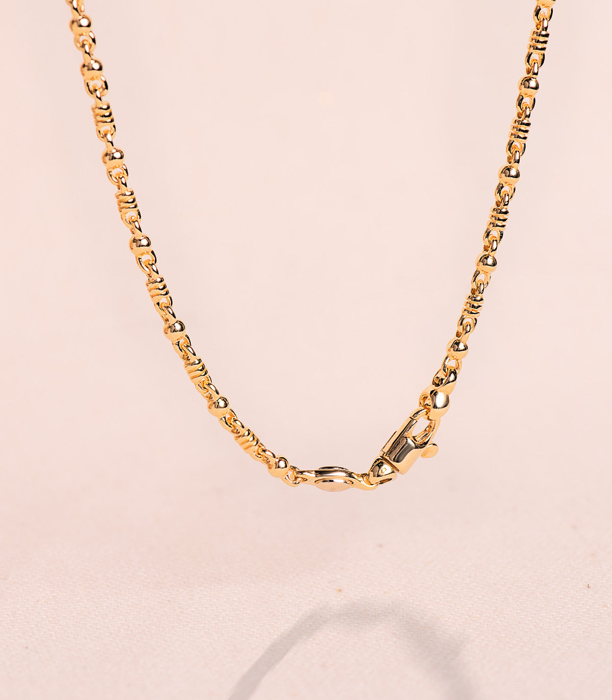 Cadena Maciza Bola y Detalle Brillo. Ancho: 2,7 mm Largo: 60 cm de oro amarillo 18K