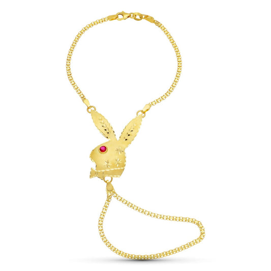 Pulsera Conejo Mediano. de oro amarillo 18K