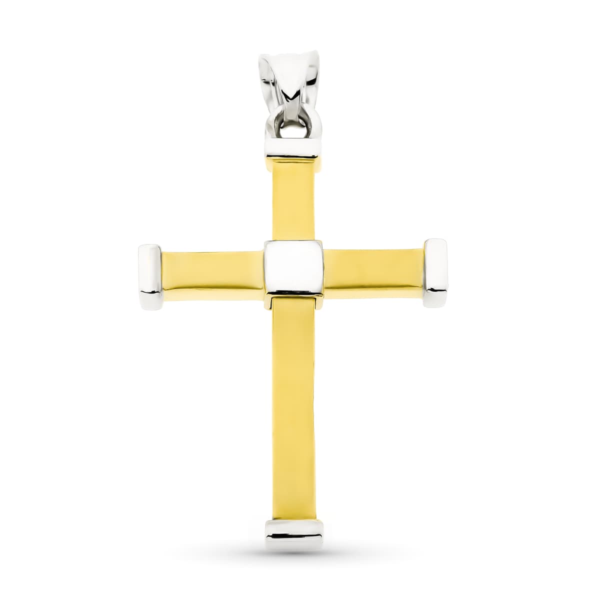 Cruz Bicolor Hueca Bicolor 38 x 24 mm 18K