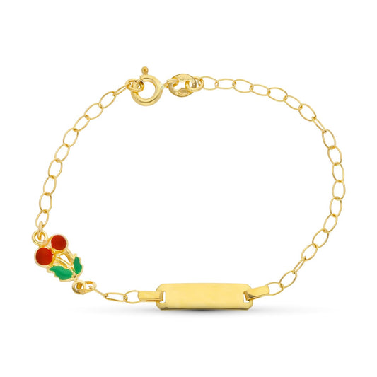 Esclava Cerezas Esmalte 16,5 cm de oro amarillo 18K
