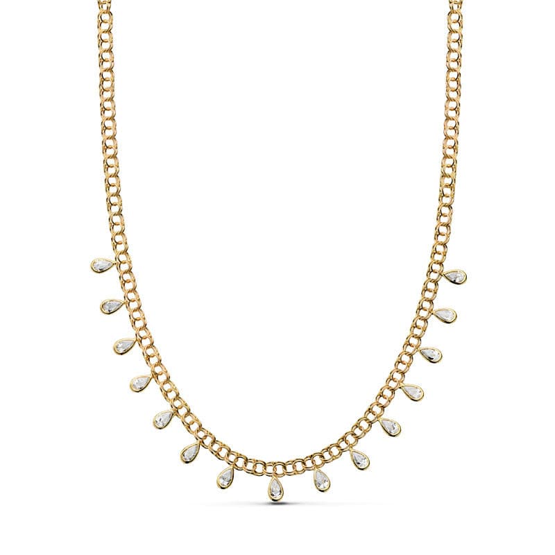 Collar Lagrimas 42 cm de oro amarillo 18K