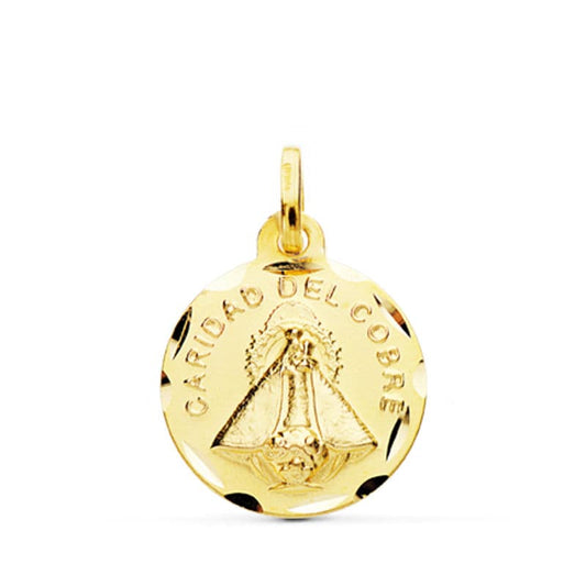 Medalla Virgen de la Caridad del Cobre 16 mm de oro amarillo 18K
