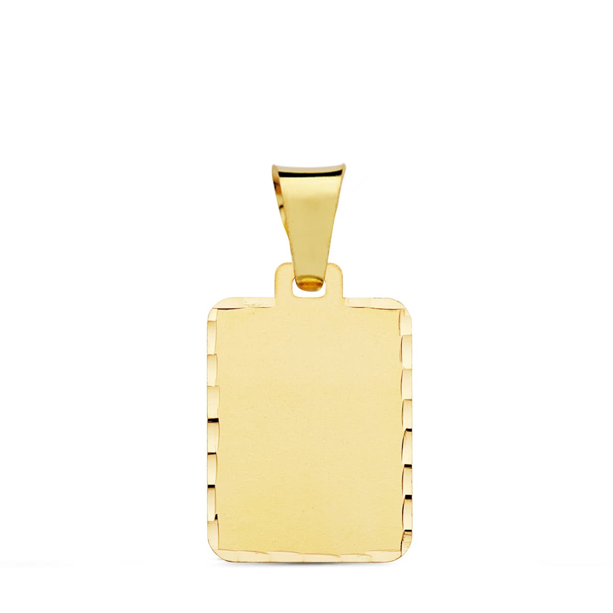 Placa Chapa Mate Tallada 20 x 15 mm de oro amarillo 18K