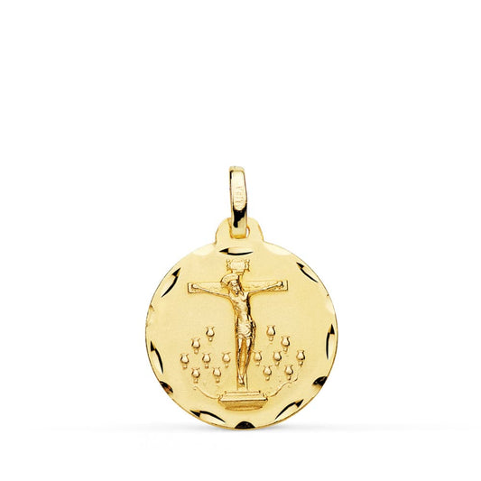 Medalla Cristo de la Laguna Tallada 18 mm de oro amarillo 18K