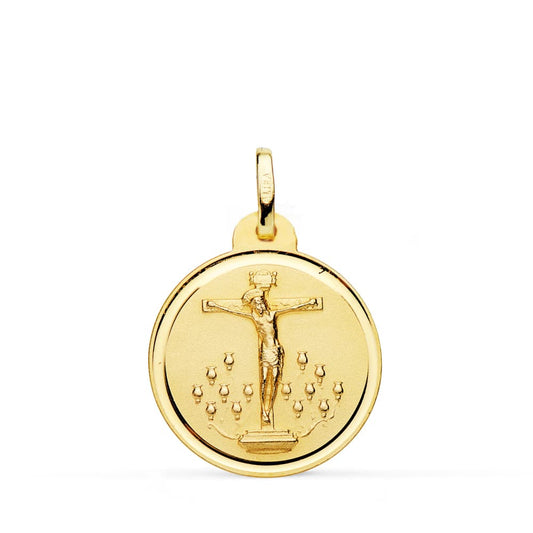 Medalla Cristo de la Laguna Bisel 20 mm de oro amarillo 18K