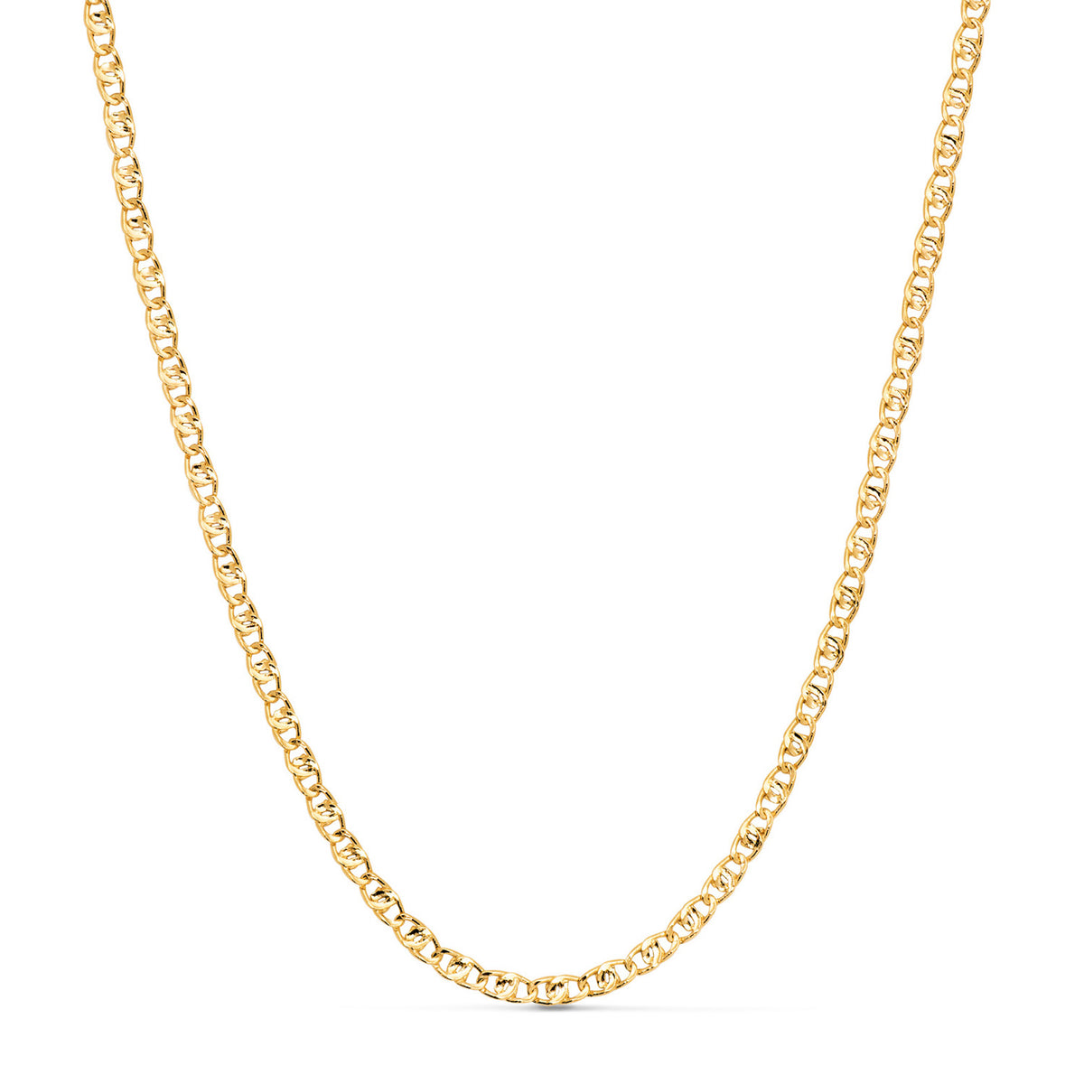 Cadena Tipo Ancla. Largo: 50 cm. Ancho: 2,8 mm. Cierre Reasa. de oro amarillo 18K