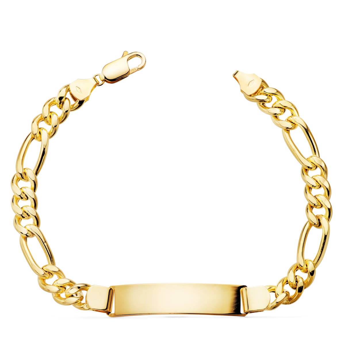 Esclava Eslabon Figaro Cartier 3x1 Hueca Ancho 7 mm 21,5 cm de oro amarillo 18K