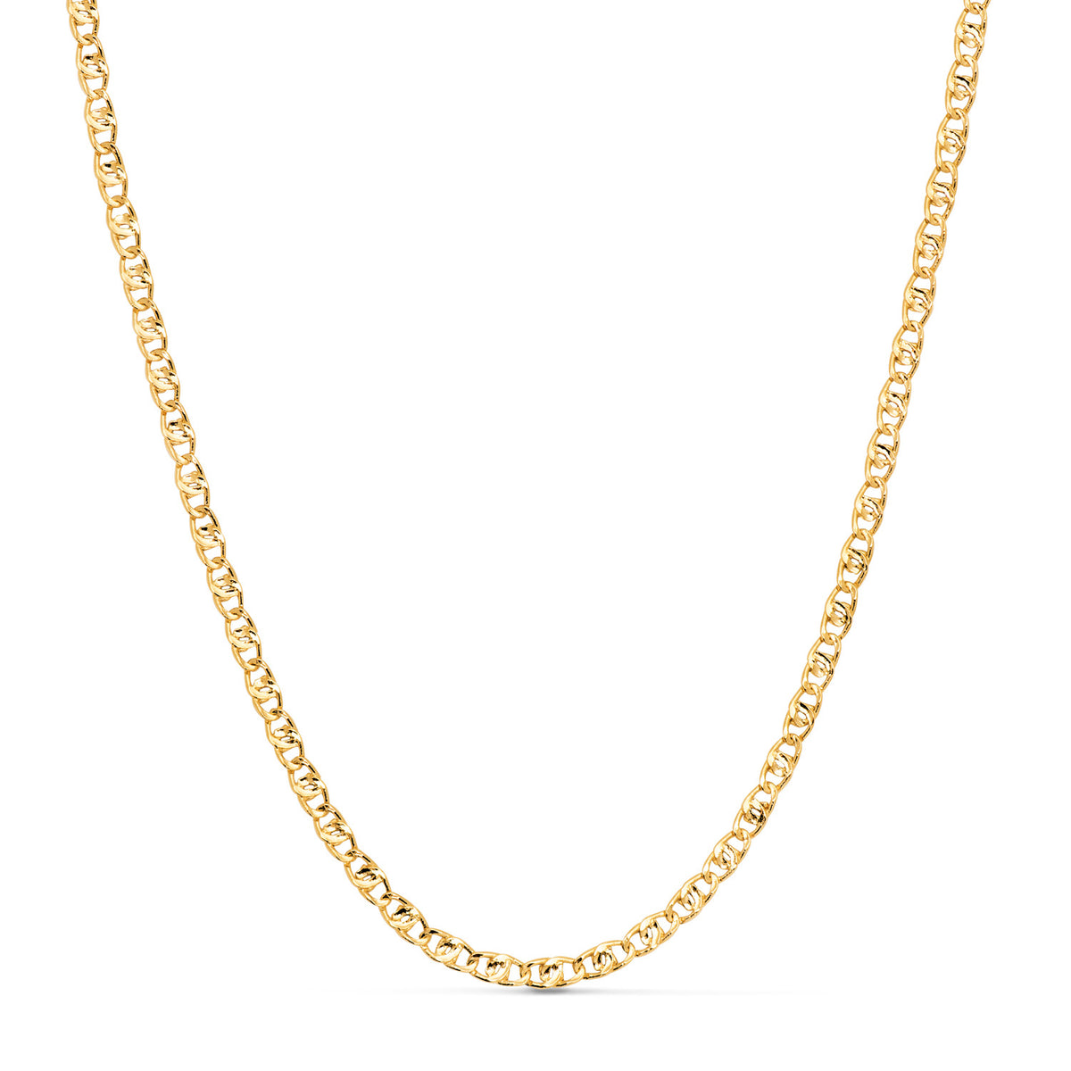 Cadena Choker Tipo Ancla 32-6 cm Cierre Reasa. Ancho: 3 mm de oro amarillo 18K