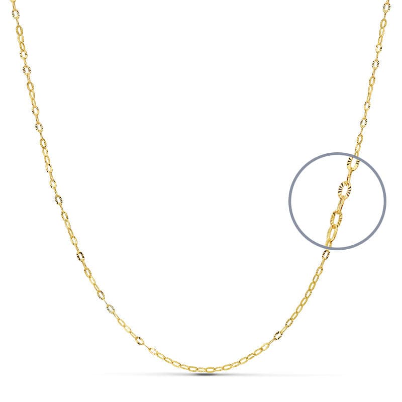 Cadena Maciza Forzada 45cmx1 mm de oro amarillo 18K