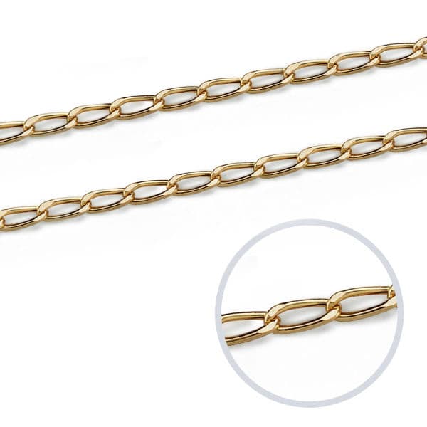 Cadena Bilbao 60 cm Hueca 2 mm de oro amarillo 18K
