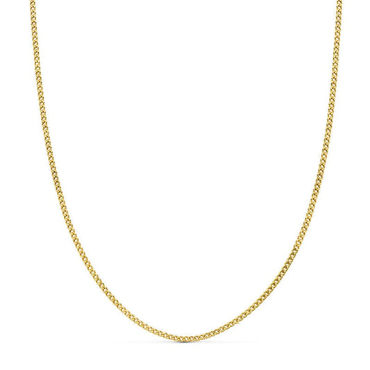 18K CADENA ORO AMARILLO BARBADA HUECA 40CM ANCHO 1.5 MM
