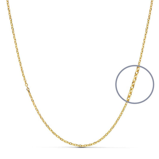 18K CADENA ORO AMARILLO FORZADA 45CM HUECA 1.2 MM