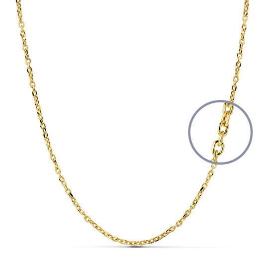 18K CADENA ORO AMARILLO FORZADA HUECA. LARGO: 50CM. ANCHO: 2 MM