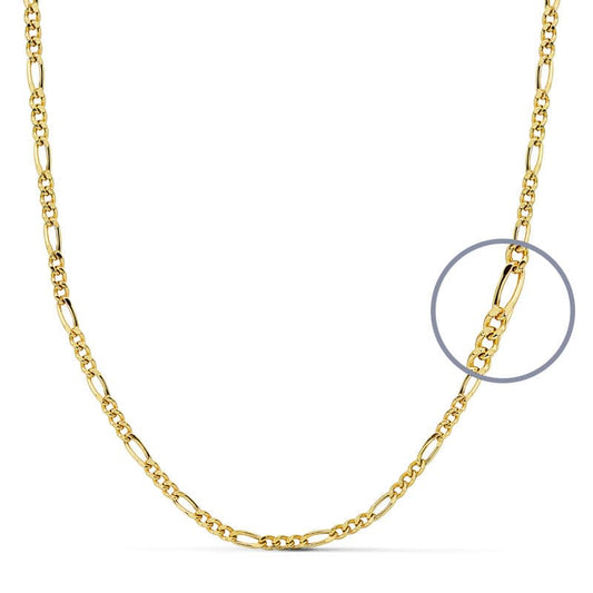 18K CADENA ORO AMARILLO ESLABON CARTIER HUECA. LARGO: 40 CM. ANCHO: 2 MM