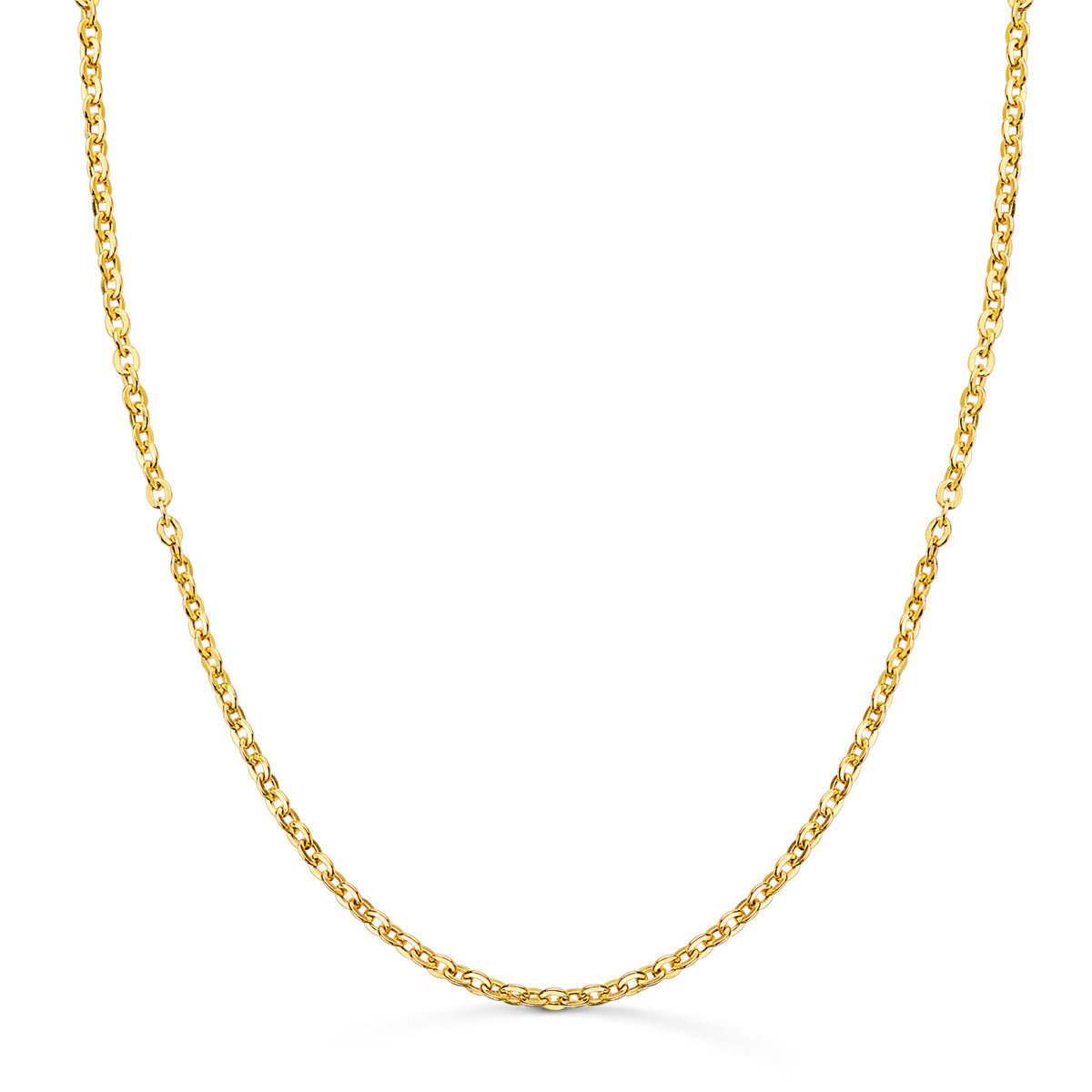 Cadena Hueca Forzada Ancho: 2 mm Largo: 40 cm de oro amarillo 18K