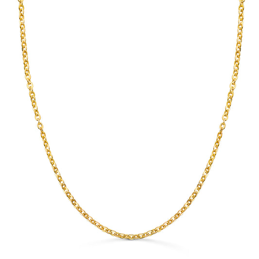 18K CADENA ORO AMARILLO HUECA FORZADA ANCHO: 2MM LARGO: 40CM