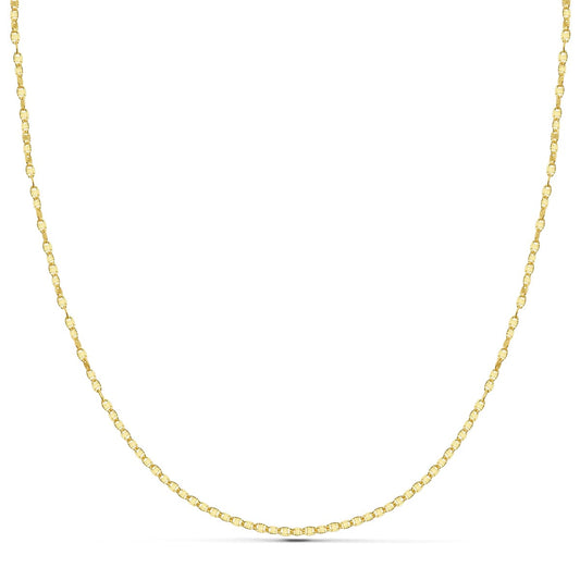 18K CADENA ORO AMARILLO MACIZA DIAMANTADA 40CM 1.5 MM