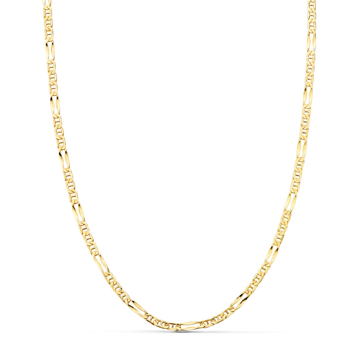 Cadena Ancla 3x1 Hueca Largo 60 cm Ancho 2 mm de oro amarillo 18K