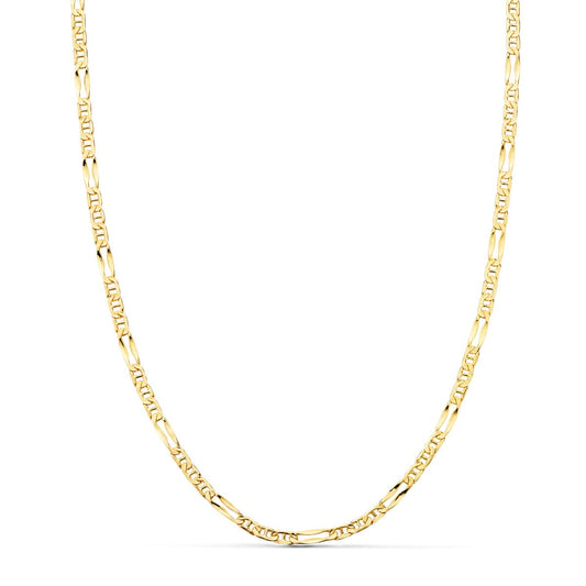 Cadena Ancla 3x1 Hueca Largo 60 cm Ancho 2 mm de oro amarillo 18K