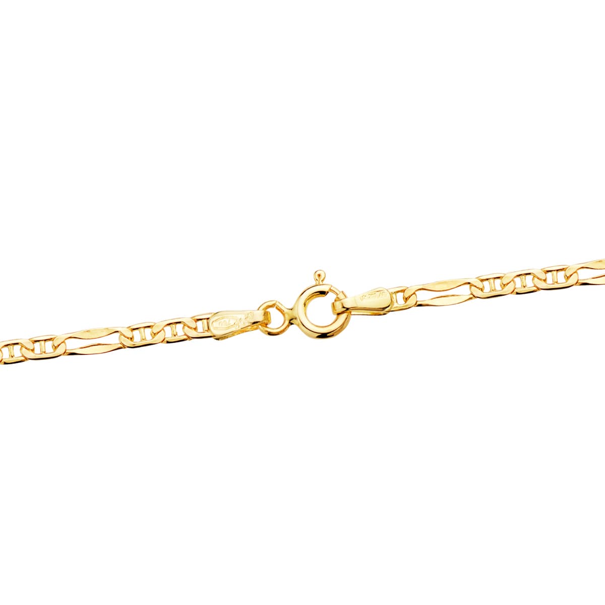 18K CADENA ORO AMARILLO ANCLA 3X1 HUECA LARGO 50CM ANCHO 2 MM