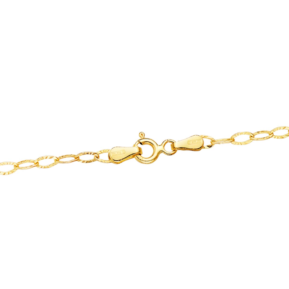Cadena Forzada Tallada Hueca Largo 40 cm Ancho 2,5 mm de oro amarillo 18K