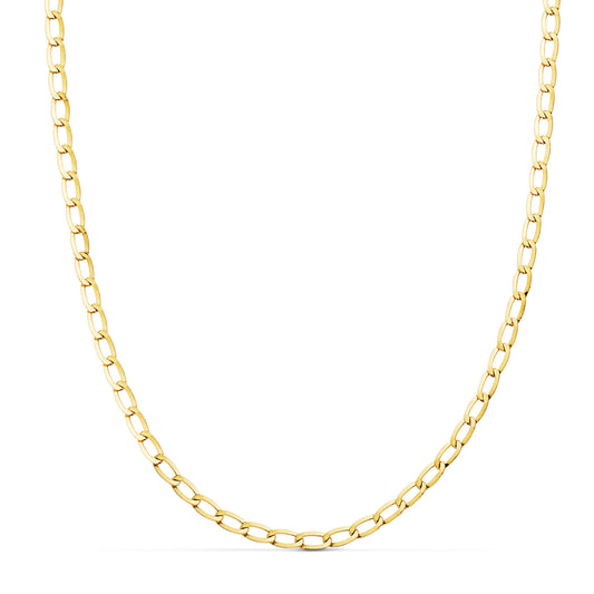 Cadena Hueca Bilbao Plana Largo: 60 cm Ancho: 3,5 mm de oro amarillo 18K