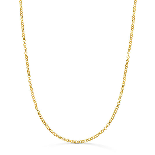 18K CADENA ORO AMARILLO ROLO HUECA ANCHO: 2MM LARGO: 45CM CIERRE REASA