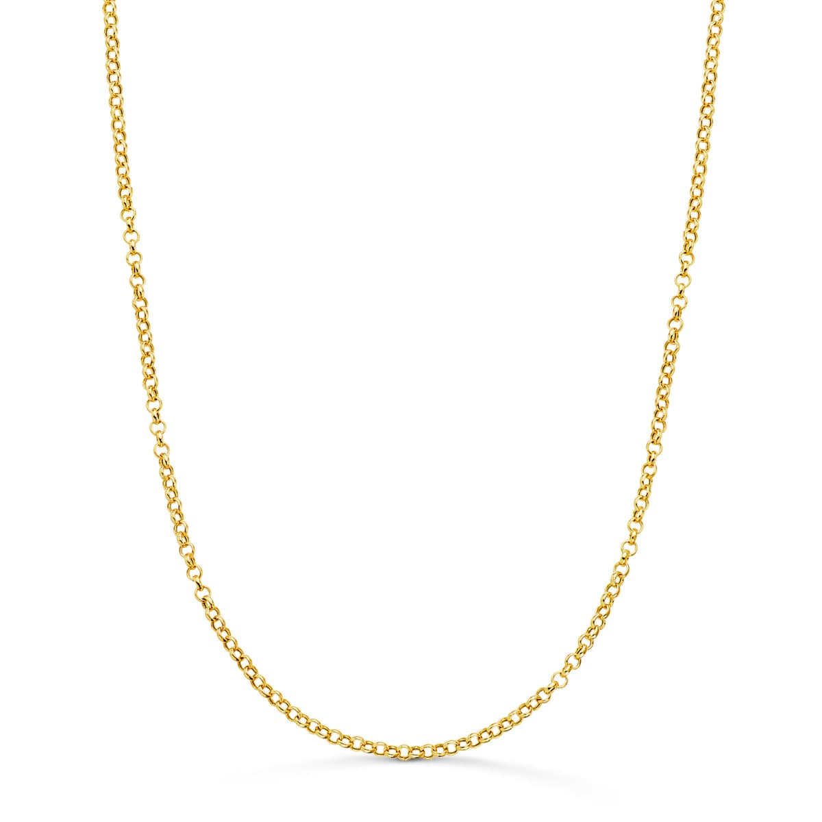 18K CADENA ORO AMARILLO ROLO HUECA ANCHO: 2MM LARGO: 45CM CIERRE REASA
