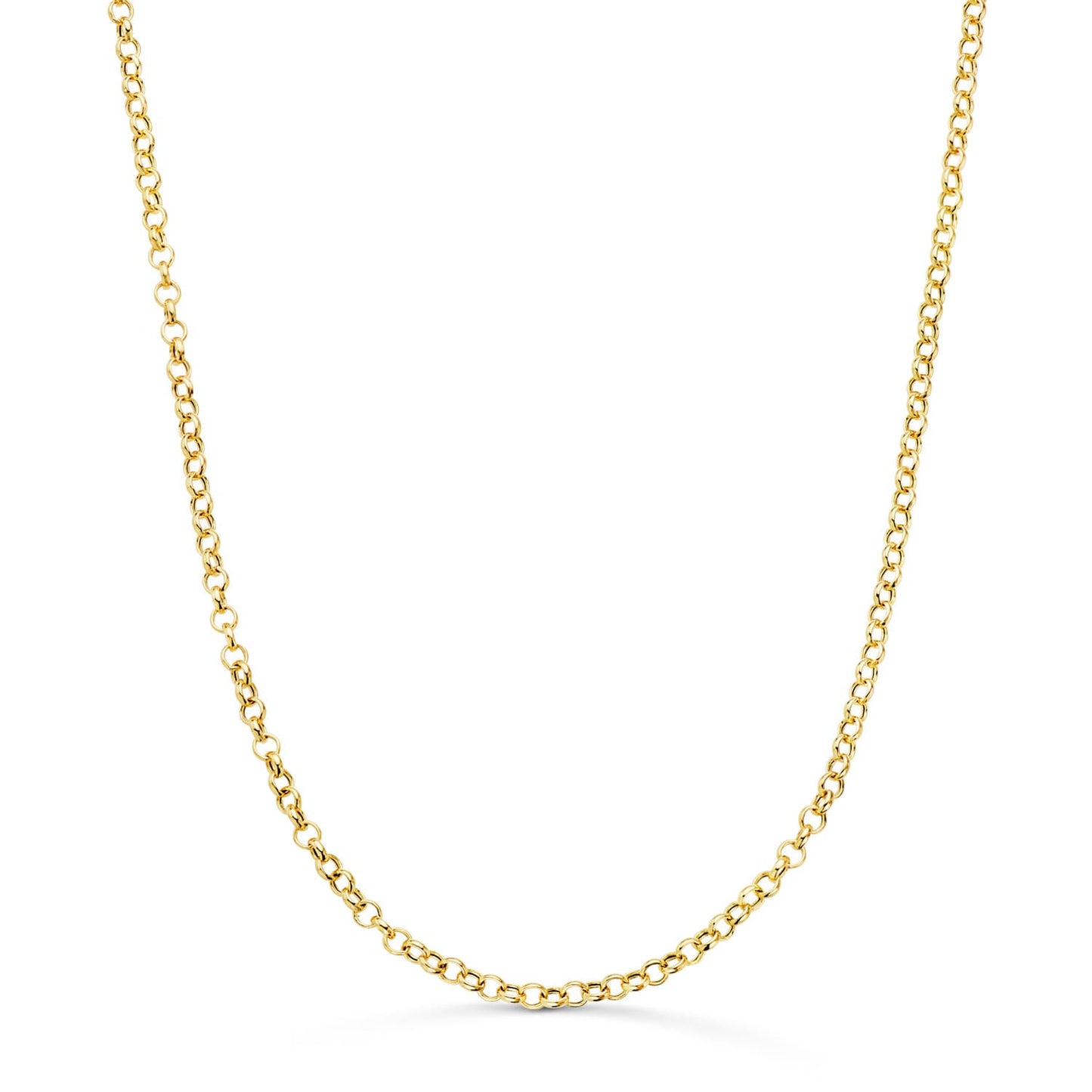 18K CADENA ORO AMARILLO ROLO HUECA LIGERA ANCHO: 2.5MM LARGO: 50CM CIERRE REASA