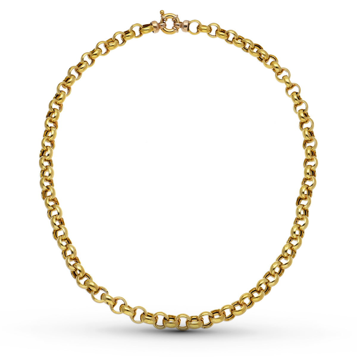 Cadena Rolo Hueca 45 cm 8 mm de oro amarillo 18K