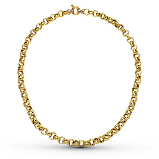 Cadena Rolo Hueca 45 cm 8 mm de oro amarillo 18K